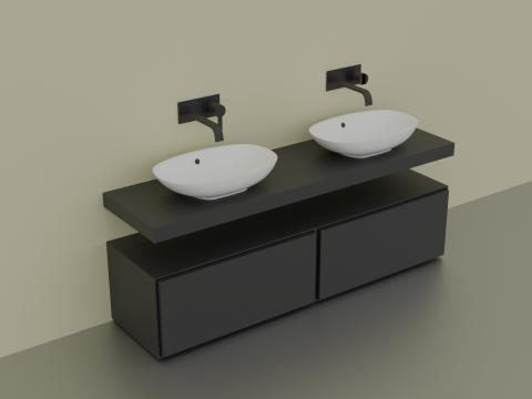 Modern shelf with sinks 3D Модель