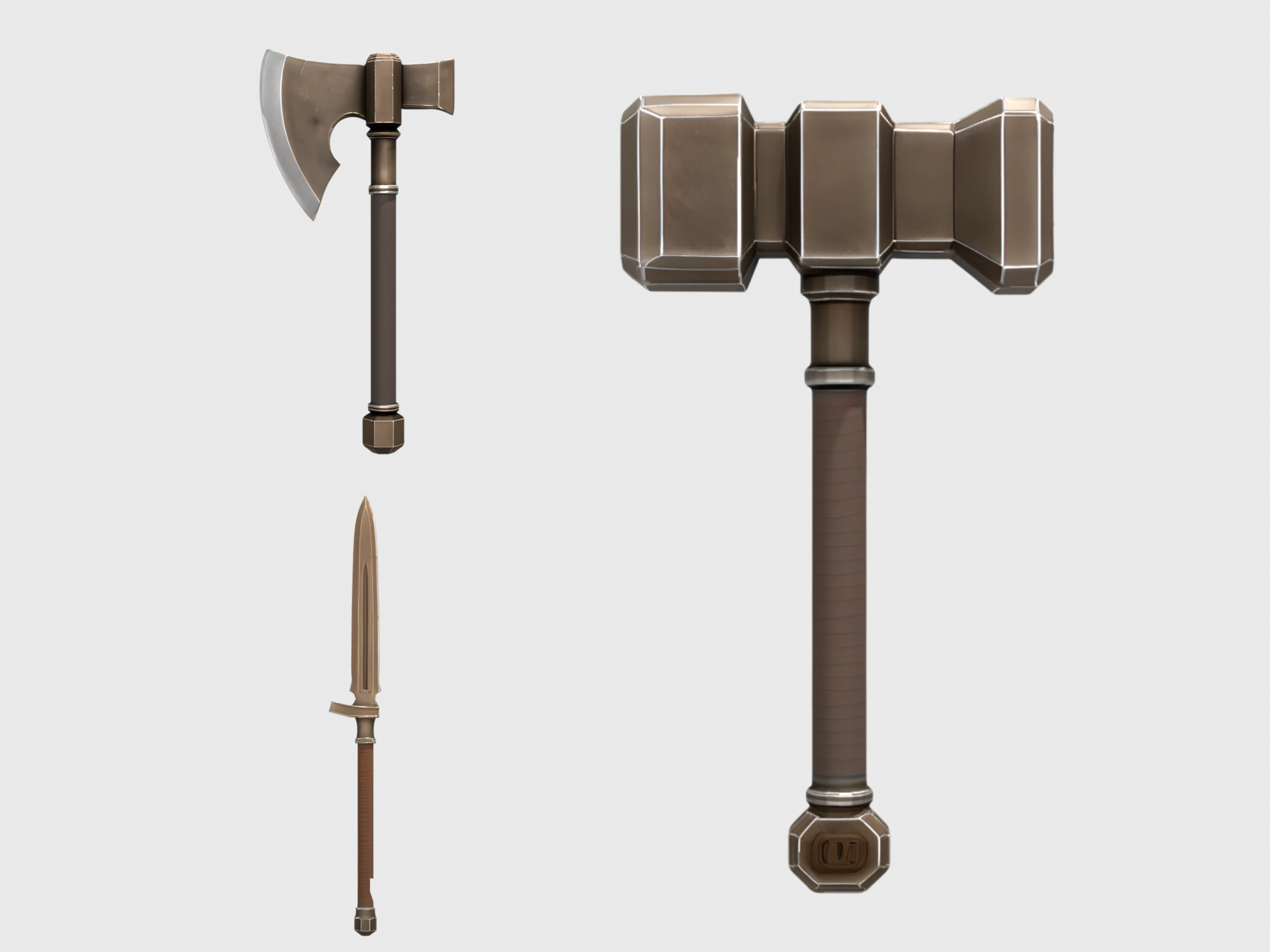 Pack of standard medieval weapons 3D Model .c4d .max .obj .3ds .fbx .stl .blend 