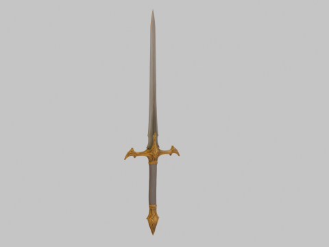 Long sword with gold 1 Model 3D