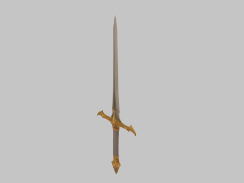 Long sword with gold 1 Model 3D