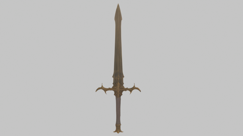 Long sword dark style 3D Модель .c4d .max .obj .3ds .fbx .stl .blend 