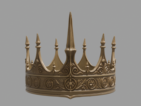 Medieval King Crown Model 3D