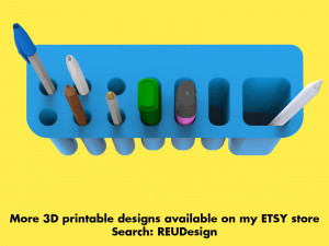desk organiser pen holder monitor mounted 3D Print Model