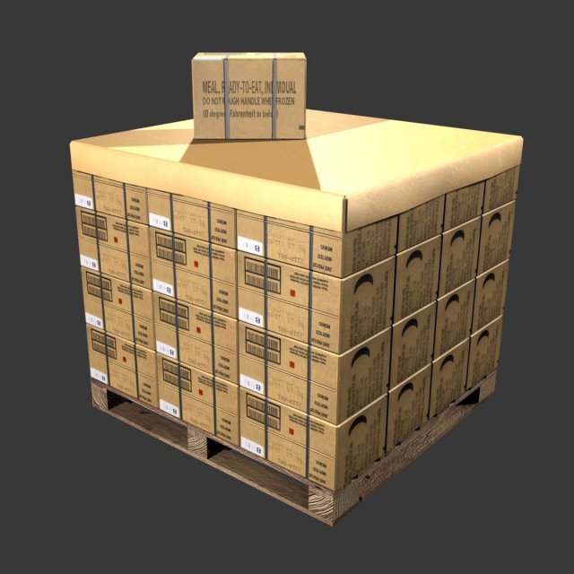 mre pallet 3D Модель .c4d .max .obj .3ds .fbx .stl .blend 