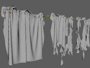 cortinas dist&oacute;picas Modelo 3D
