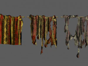 cortinas dist&oacute;picas Modelo 3D