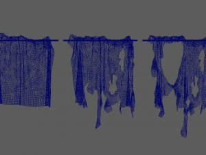 cortinas dist&oacute;picas Modelo 3D