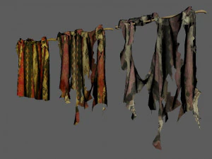 cortinas dist&oacute;picas Modelo 3D