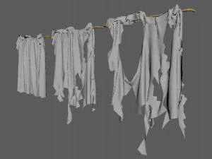 cortinas dist&oacute;picas Modelo 3D