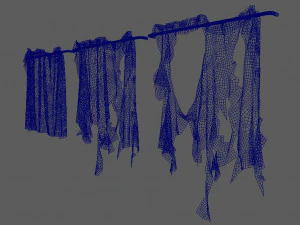 cortinas dist&oacute;picas Modelo 3D