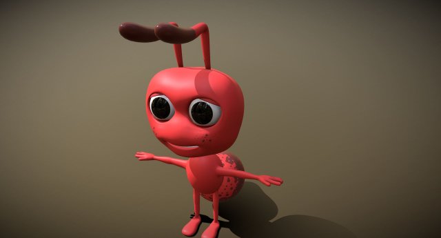 cartoon ant Modelo 3D .c4d .max .obj .3ds .fbx .stl .blend 