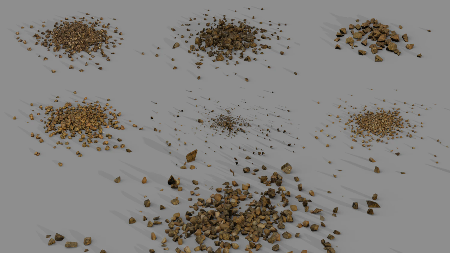rubble piles 3D Model .c4d .max .obj .3ds .fbx .stl .blend 