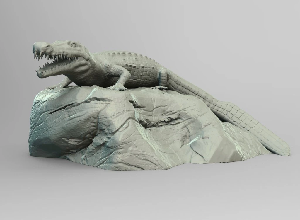 crocodile 3D Print Model .c4d .max .obj .3ds .fbx .stl .blend 