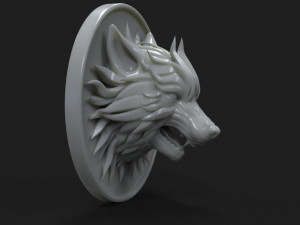 wolf brooch 3D प्रिंट मॉडल