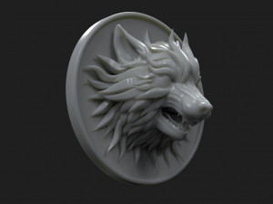 wolf brooch 3D Print Model