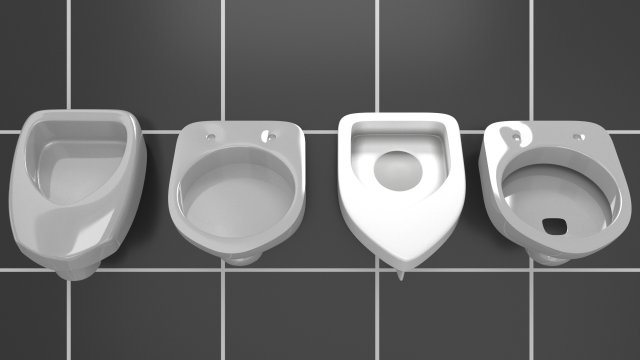 pisbak urinal Model 3D .c4d .max .obj .3ds .fbx .stl .blend 