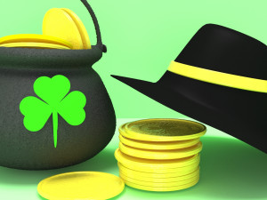 pot of gold and hat saint patricks day celebration 3D-Modell
