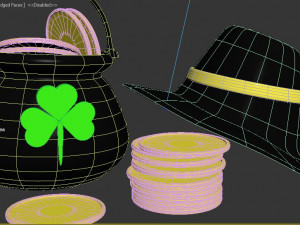 pot of gold and hat saint patricks day celebration 3D-Modell