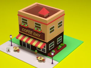 ресторан кофе-дня 3D Модель