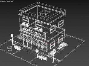 coffeday resturent 3D Модель