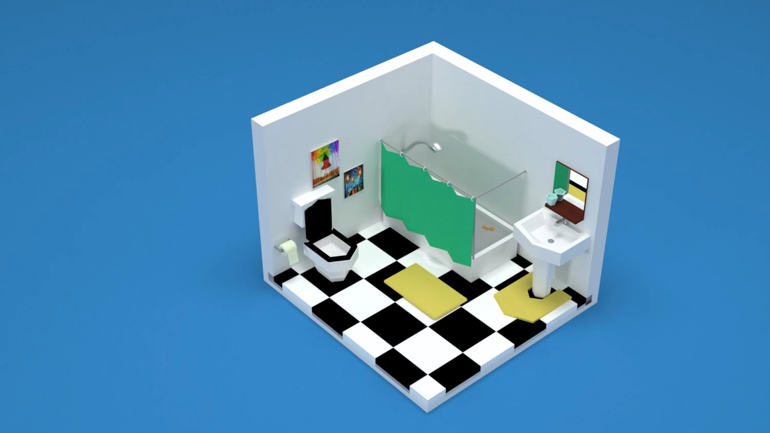 bathroom 3D Model .c4d .max .obj .3ds .fbx .stl .blend 