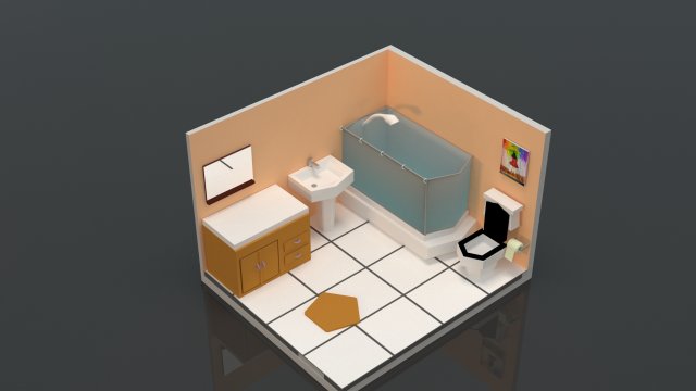 bathroom 3D Модель .c4d .max .obj .3ds .fbx .stl .blend 