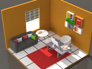 soggiorno Modello 3D