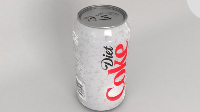 coke diet can with waterdrops 3D मॉडल .c4d .max .obj .3ds .fbx .stl .blend 