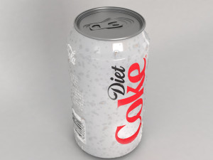 coke diet can with waterdrops 3D Model