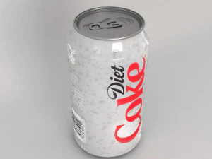 lata de coca-cola diet com gotas de água Modelo 3D