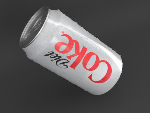 coke diet can with waterdrops 3D मॉडल
