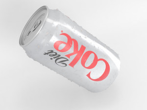 coke diet can with waterdrops 3D मॉडल