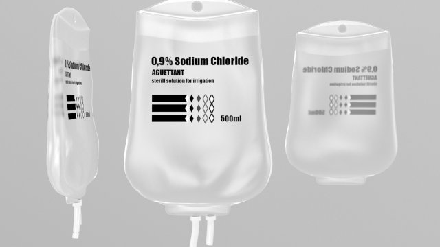 iv bag 500ml Model 3D .c4d .max .obj .3ds .fbx .stl .blend 