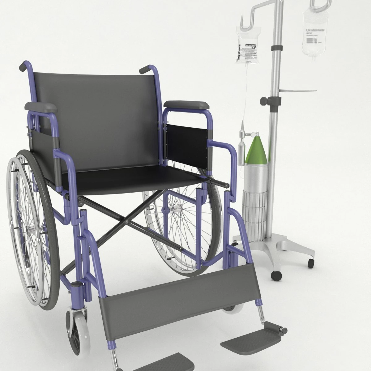 wheel chair 3D Model .c4d .max .obj .3ds .fbx .stl .blend