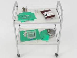 医療テーブルトロリー 3Dモデル