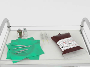 medical table trolly 3D Model