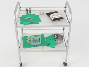 medical table trolly 3D Model