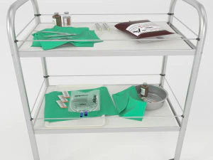 medical table trolly 3D Model