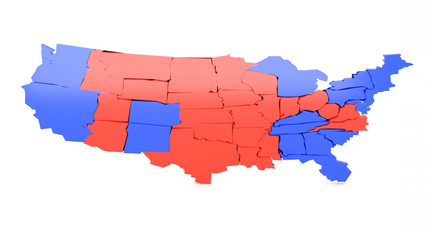 usa political map 3D Model .c4d .max .obj .3ds .fbx .stl .blend 