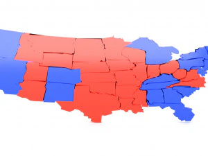 美国政治地图 3D 模型