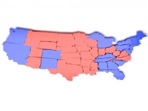 usa political map 3D Model