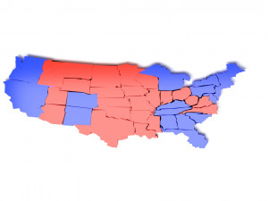 usa political map 3D Модель