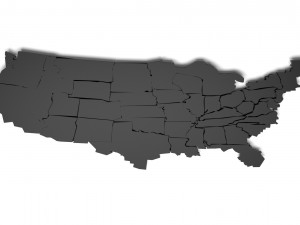 usa political map 3D Модель