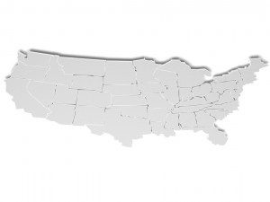 usa political map 3D Модель