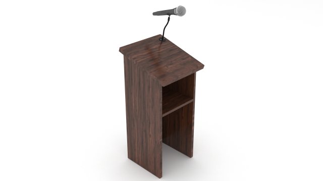 podium with microphone Modelo 3D .c4d .max .obj .3ds .fbx .stl .blend 