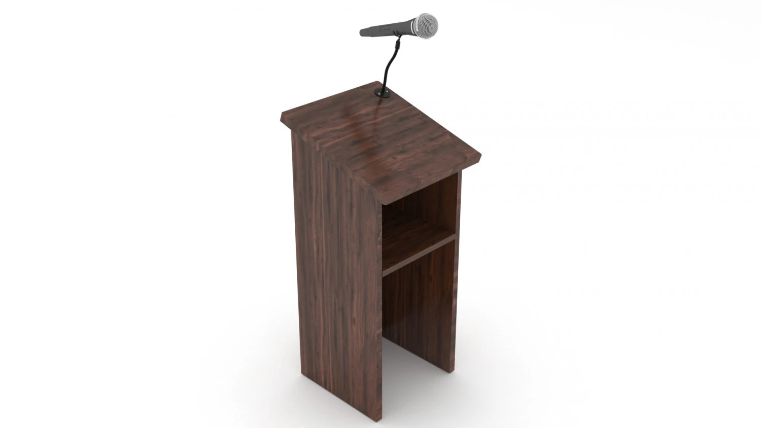 podium with microphone 3D Model .c4d .max .obj .3ds .fbx .stl .blend 