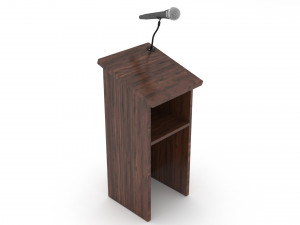 podium with microphone 3D Model