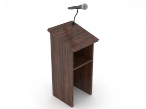 pódio com microfone Modelo 3D