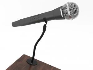 podium with microphone 3D Model