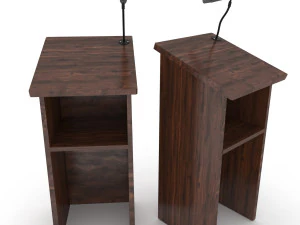 podium with microphone 3D Model